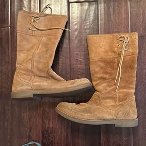 UGG Australia 3301 Rayanne Lined Casual Side Zip Brown Boots Women’s Size 5